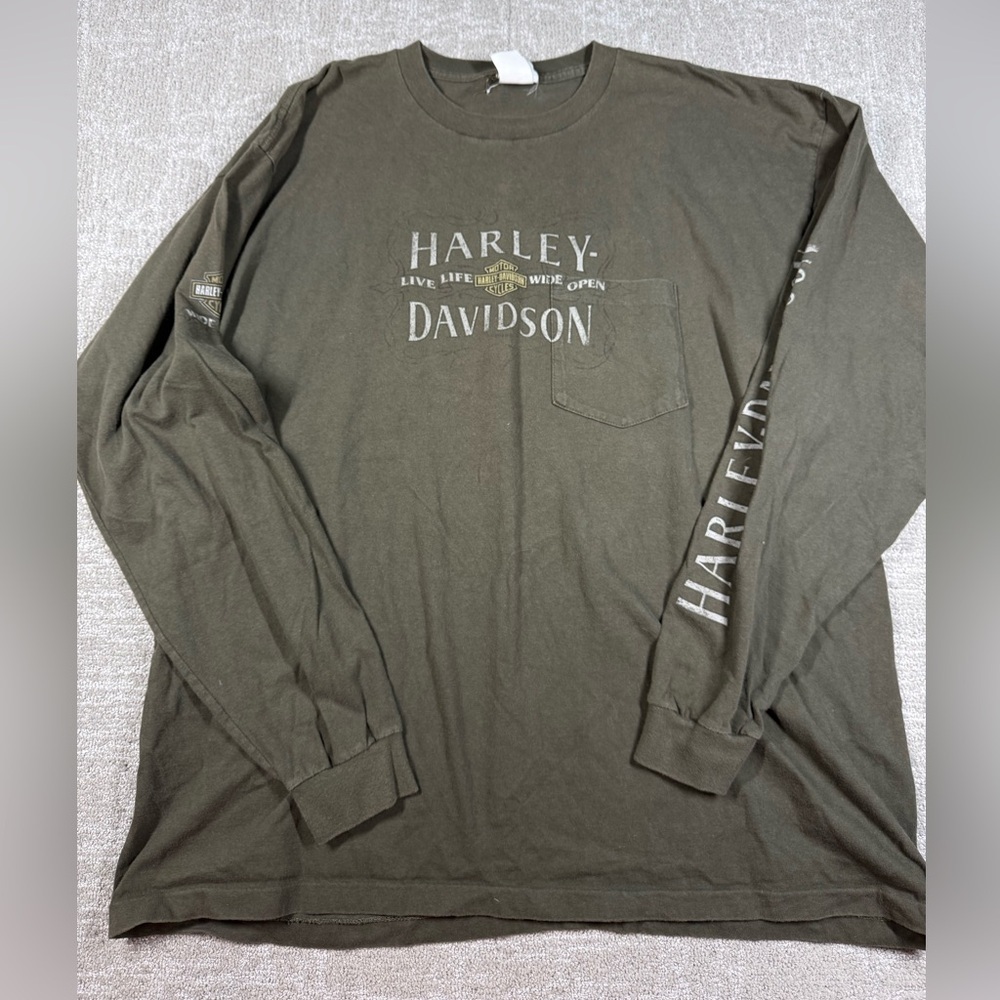 Harley Davidson Apols Long Sleeve Biker T-Shirt Men Size XXL